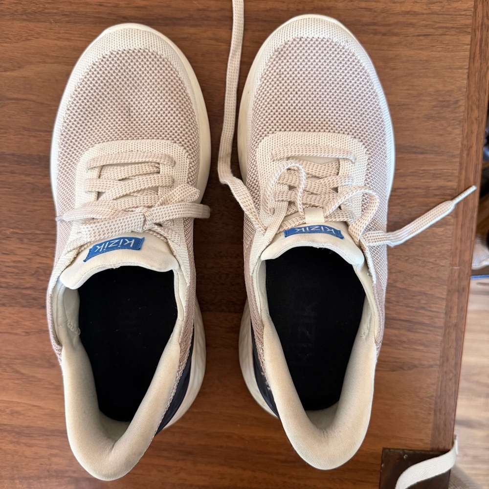 Kizik slip on Women's Cream and Navy Sneakers - Picture 8 of 10
